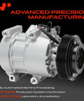 Heavy Duty AC Compressor With Clutch For Hyundai Tucson And Kia Sportage Oil Prefilled Six Groove Pulley close-up view, highlighting precision components.