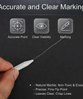 144 Pcs Round Soapstone Pen Refills For Welding And Metal Fabrication, close-up of white soapstone chalk pencil marking.