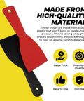 Two putty knives from the Six Piece Putty Knife Set With Flexible Scrapers For Spackling Patching And Painting shown on a yellow background