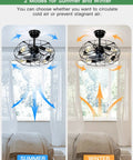Farmhouse Ceiling Fan With Lights 20 Inch Caged Ceiling Fan Light With Remote Control Reversible Motor for summer and winter.