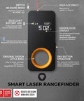 Pocket Size Laser Measuring Tool With 98 Feet Range And 2mm Precision, USB C Rechargeable, OLED Display, Real Time Data Sync