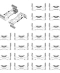 T5 Clip Bracket Hanger for LED Fluorescent Tubes Tube Holder Clamps for Aluminum Channel Fixtures in a flat pack of 36