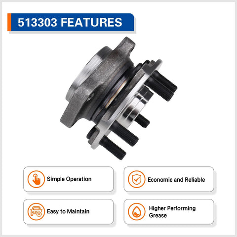 Front Wheel Hub And Bearing Assembly With ABS For Subaru Forester 2009-2014, Impreza 2008-2014, XV Crosstrek Through Early 2014, WRX 2013-2014, Outback 2005-2014, Legacy 2005-2014, 5 Lug Front Fits Passenger Or Driver Side