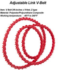3/8 Inch Power Twist V Belt, 5 Feet Adjustable Link Drive Belt For Lathes, Drill Presses, Woodworking Machinery, Snow Blower