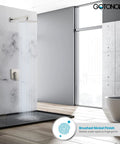 Rainfall Shower Faucet Set System With 10 Inch Rain Shower Head All Metal Brushed Nickel Wall Mounted Trim Kit in bathroom