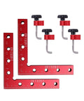 90 Degree Positioning Squares Right Angle Clamps For Woodworking, 140mm Aluminum Alloy Corner Clamp set with measuring scale