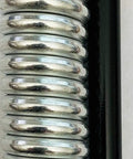 Close-up of 2 Foot Fiberglass CB Radio Antenna With 1000 Watt Rating Black Finish Heavy Duty Stainless Steel Spring VibraSorb Design