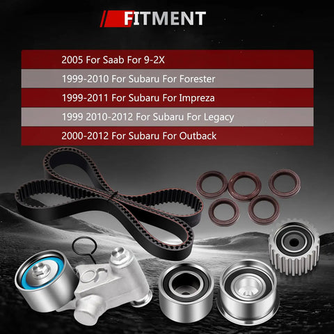 Premium Timing Belt Tensioner And Idler Bearing Kit For Subaru Legacy And Outback 1999 To 2012 2.2L Ej22E And 2.5L Ej253 Sohc Straight Swap No Sweat Diy Install Smooth Ride Guaranteed