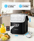 Nugget Ice Maker With Handle, 40 Lbs Per Day, Countertop Ice Maker Ready In 5 Minutes, Soft Sonic Ice on kitchen counter