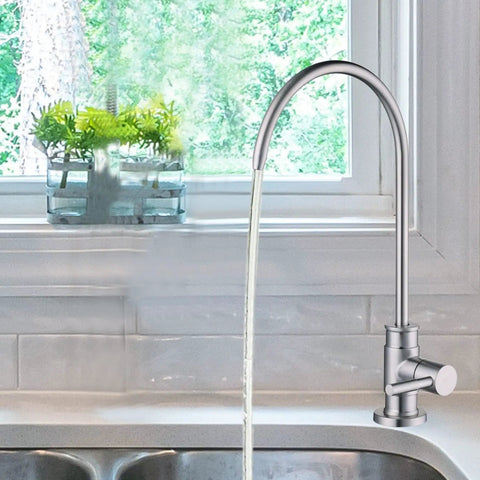 Drinking Water Faucet In Brushed Nickel For Non Air Gap RO Filtration System Leadless 304 Stainless Steel Kitchen Water Filter