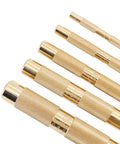 Brass Drift Punch Set Non Marring One Quarter Inch Three Eighths Inch One Half Inch Five Eighths Inch Three Quarters Inch Five Piece For Metalworking
