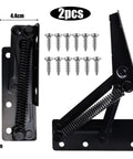 Heavy Duty Spring Hinge Cabinet Door Lift Bracket Hardcore Steel Overhead Drawer Support with screws for installation.