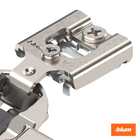 Close-up of Concealed Soft Close Hinge Kit For Face Frame Cabinets Half Inch Overlay 105 Degree Opening Steel Built view