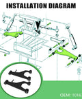 Installation diagram for Delta A Plate Sub Assembly For Club Car DS 1993 Up Gas And Electric Golf Carts, two-pack, OEM 1016353