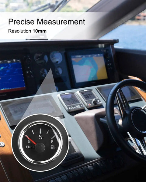Beefy Five Inch 240-33 Ohms Fuel Level Sending Unit For Marine Boats Trucks And Cars, Precise 10mm Tank Sender With 130mm Core, Fits 5.5 To 6.1 Inch Tanks, Durable Fuel Gauge Sensor For Easy Fuel Monitoring on boat dashboard
