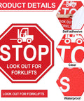 Stop Look Out For Forklift Floor Sign 17 By 17 Inches Vinyl Caution Warning Safety Traffic Sticker Labels Self Adhesive Waterproof Anti Slip Signage For Warehouse Workplace 5 Pack red octagon floor sign with forklift graphic, self-adhesive