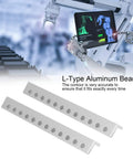 12 Hole L Type Aluminum Beam For Robotics, Pro Grade Built Tough And High Precision DIY Robot Building Components, 12x12x104mm, 2 Pack, Precision Drilled Holes For Easy Alignment And Strong Auto Projects. 2 aluminum L beams with drilled holes
