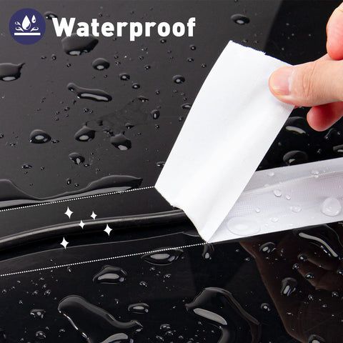 Applying Heavy Duty White Duct Tape 1.88 Inch Wide By 35 Yards Waterproof No Residue Strong Adhesive on wet car surface