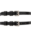 Premium English Leather Spur Straps For Equestrian Riding, 20 Inch Black, Half Inch Wide With Durable Construction, Easy Threading