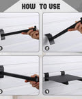 Installation steps for 10 Piece Slat Wall Faceout Hooks Set Includes 12 Inch Metal Square Straight Arm Slat Wall Hooks And Hangers