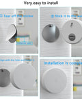 Three Pack Wall Mount For Temperature Sensor Gen 2 And Gen 1 No Drill Tool Free Install Stainless Steel Bracket Plate Damage Free Wall Mount Compatible With Temperature Sensor 2024 Release, adhesive install steps