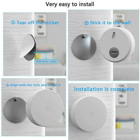Three Pack Wall Mount For Temperature Sensor Gen 2 And Gen 1 No Drill Tool Free Install Stainless Steel Bracket Plate Damage Free Wall Mount Compatible With Temperature Sensor 2024 Release, adhesive install steps