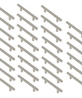 Stainless Steel Hollow Tube T Bar Cabinet Handles Pack Of 30 Brushed Nickel Finish 150mm Length 96mm Hole Centers