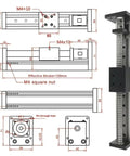 Get Your Hands On This Slick XYZ Shaft Linear Guide Slide Table Featuring SFU1605 Or 1610 Leadscrew Motion For Smooth Slideways Plus A Killer 12N Meter Motor Kit With Ball Screw Setup Perfect For DIY Hacking And Pro Projects dimensions illustration with effective stroke details