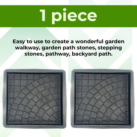 DIY Concrete Patio Paver Molds Large Cobblestone Pathmaker Mold For Walkways Reusable Plastic Form Set visible with patterns