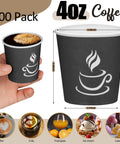 4 Oz Disposable Paper Espresso Cups 500 Pack Small Coffee Cups For Hot Or Cold Drinks Ideal For Espresso Cappuccino Parties Picnics Home Office And Business Black