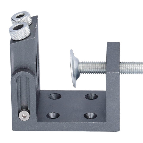 Side view of 52 Pieces Oblique Pocket Hole Jig Kit With 15 Degree Adjustable Drilling Locator For Precise Woodworking Inclined Pocket Hole Jig
