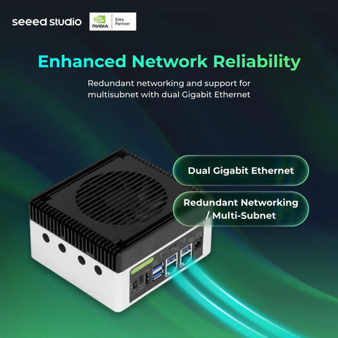 Edge AI Beast J4012 With NVIDIA Jetson Orin NX 16GB, showcasing dual Gigabit Ethernet for network reliability