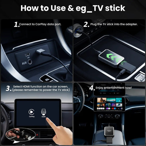 Car TV Mate Pro Wireless CarPlay Adapter 2 In 1 Magic AI Box Turns Your Car Screen Into TV With HD Media Port setup guide