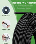 200 Ft 1/4 Inch Drip Irrigation Tubing Blank Distribution Tube PVC for garden watering system roll, frost-resistant, cuttable