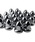 33mm Chrome Lug Nut Covers Push On For Semi Trucks ABS Chrome Plastic Bullet Flanged Lug Nut Covers Pack Of 20