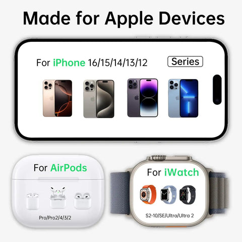 3 In 1 Fast Wireless Charging Station For iPhone 17 16e 16 15 14 13 12 11 X Pro Max Apple Watch And AirPods Pro 4 3 2