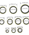 Heavy Duty Dowty Bonded Seal Washer Set For Metric M6 To M24 180-Piece Kit showing 10 assorted sizes with dimensions visible