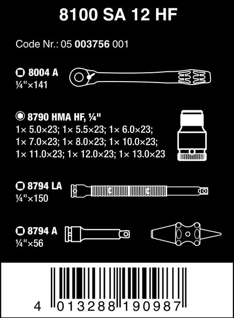 Diagram of Ultra Slim Metal Ratchet Set With Switch Lever And Long Handle For Easy Swaps One Quarter Inch Drive Metric Tools