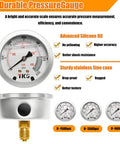 Pro Grade Hydraulic Accumulator Kit With Nitrogen Fill featuring durable pressure gauge with silicone oil and stainless steel case.