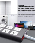 Ultra Flexible 10 Ft 15A Power Strip With Six Outlets And Four USB Ports, Heavy Duty Surge Protector On 14 AWG Cord