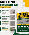 Self Leveling Concrete Crack Filler Waterproof Cement Sealant 200g pouch for patching cracked walkways, steps, and patios.