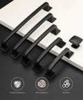 30 Pack 5 Inch Center Black Matte Cabinet Pulls Arch Style Drawer Handles Solid Zinc Alloy Construction Display