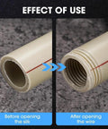High-Durability Electric Pipe Threading Tool For PVC And Metal Pipes. Before and after threading PVC pipe, showing clear grooves.