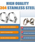 Hose Clamps Assortment Kit 20 Pieces One Quarter To One And A Half Inch Stainless Steel Adjustable Worm Gear Tube Clamps