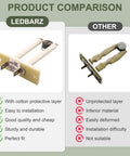 Product comparison chart showing LEDBARZ thermal limit switch versus other brand, highlighting features and benefits.