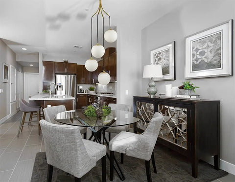 Dope Mid Century Modern Pendant Lighting Four Light Globe Chandeliers With White Opal Glass Shades And Brass Finish For Living Room Dining Area Kitchen Island