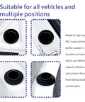 Heavy Duty Silicone Car Door Dampers 20 Pack Self Adhesive Anti Slam Bumper Pads Universal Beater Tough Side Protectors Road Ready Closure Cushioning Black in various angles on a car door.