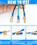 Piggyback Spade Connectors 25 Piece 3 Way Adapter Dual Male To Single Female Brass Quick Splice Crimp Terminals use guide