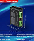 Amazon DM542 stepper motor driver module, black enclosure with green terminal blocks, side view