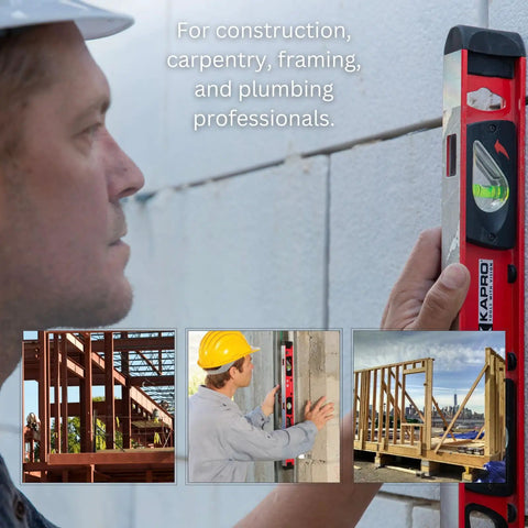 Heavy Duty I Beam Level Featuring Dual View Plumb Site Magnified Cylindrical Vials And Sturdy Aluminum Body Perfect For Snappy Framing And Rock Solid Layout Work At 48 Inches